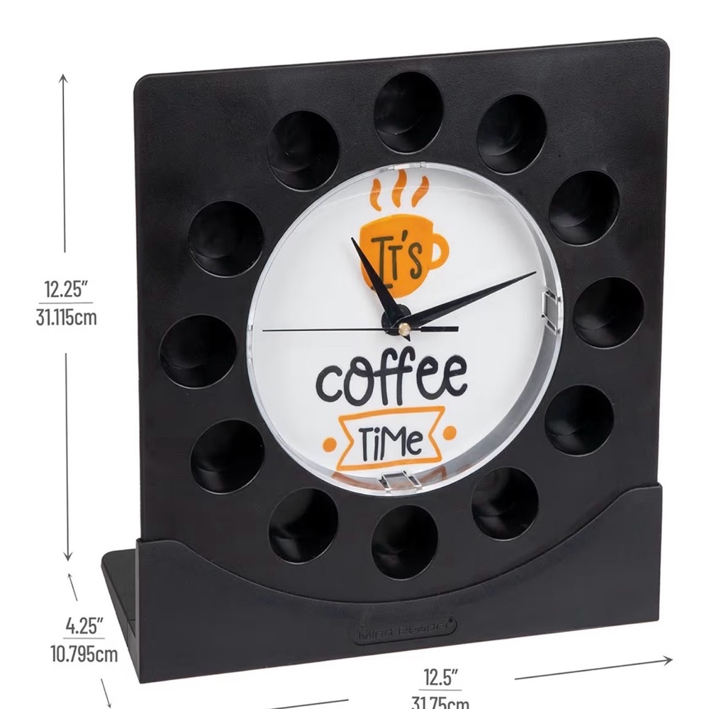 Coffee Time Wall Clock with K-Cup Holder - Picture 3 of 4